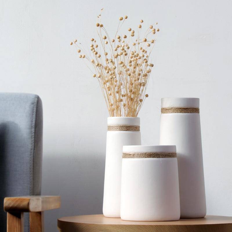 Modern White Ceramic Vase | Artistic Home Decor
