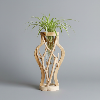 Natural Wooden Vase | Unique Flower Vase for Home Decor
