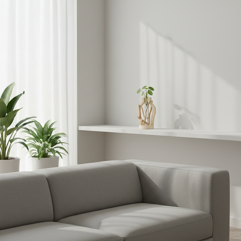 Natural Wooden Vase | Unique Flower Vase for Home Decor