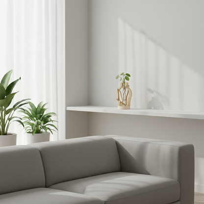 Natural Wooden Vase | Unique Flower Vase for Home Decor